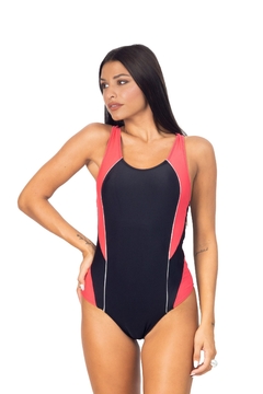 MALLA ENTERA DEPORTIVA CROL CONB RECORTE EN CORAL (TO08949)