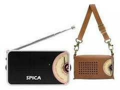 Radio Portatil Retro Vintage Spica Sp-590 Am/fm Recargable Funda cuero