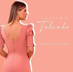 Vestido Classe Tubinho Manga Bufante na internet