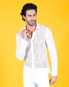 Camisa ML Slim Rouge Luxo Renda