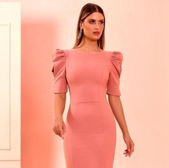 Vestido Classe Tubinho Manga Bufante