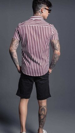 Camisa Manga Curta Flamê Listrada - Miranda Moda 