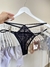 Panty less strappy black puntilla
