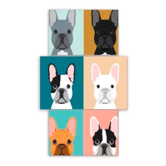 Tríptico escalonado Perros 2