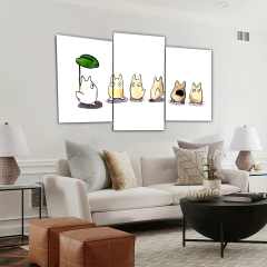 Tríptico escalonado Mi vecino Totoro 24 - comprar online