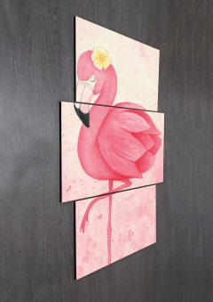 Tríptico escalonado Flamencos 27 - comprar online