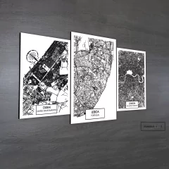 Tríptico escalonado Mapas Nórdicos 5 - 3 - comprar online