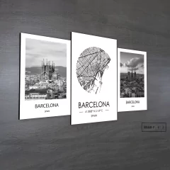 Tríptico escalonado Mapas y Ciudades Nórdicos 3 - comprar online