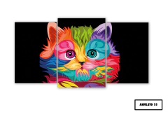 Tríptico escalonado Gatos 55 - comprar online