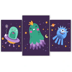 Tríptico escalonado Monstruos 6