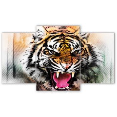 Tríptico escalonado Tigres 73