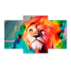 Tríptico escalonado Leones 9