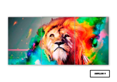 Tríptico simple Leones 9 - comprar online
