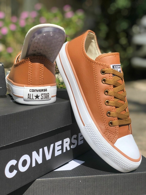 Tênis All Star Unissex Courino Palmilha de Gel Caramelo
