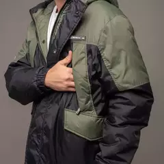 Campera Abrigo Bezug Jacket Black/Army RUSTY