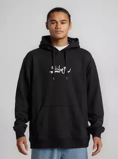 Buzo Canguro Dna Impaired Logo (Negro) Quiksilver