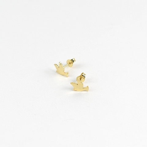 Aros de acero dorado pasante Paloma