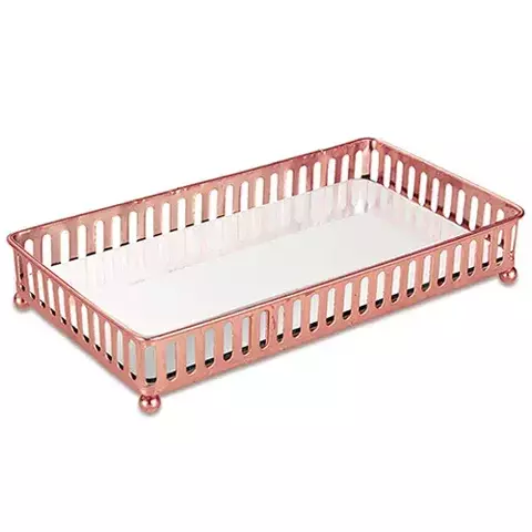 114958 Bandeja M Cobre Em Metal Com Espelho 7174 - comprar online