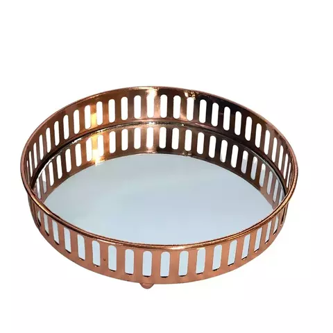 116222 Bandeja Cobre Em Metal Com Espelho ref 7180 - comprar online