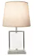 Base Para Abajur Lithos Branco e Nickel (c)22cm (l)12cm (a)39cm 1x40w E27 - GL024WN