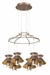 Pendente Cordel Dourado e Branco (c)60cm (l)60cm (a)13cm 6x5w + 6x2w 2700k - CD008