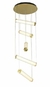 Pendente Lampe Bronze e Transparente (d)50cm (a)190cm 5x15w 3000k 3750lm - HC002