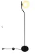 Coluna Viva Cromo Negro e Branco (d)25cm (a)160cm 1xe27 Bolinha 5w - SQ008B