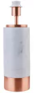 Base Para Abajur Marmo Cobre e Branco (d)12cm (a)39cm 1xe27 40w - GL001EW