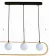 Pendente Beat Preto e Dourado (c)68cm (l)12cm (a)18cm 3x75w G9 - Pendente Beat Black Gold e White (c)68cm (l)12cm 3x75w G9 - HL024 - comprar online