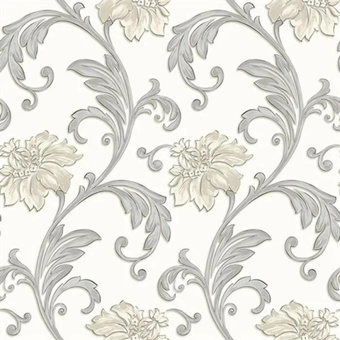 Concerto - Floral Scroll CÓDIGO: JC2006-2 BUCALO RAPPORT: 53 CM METRAGEM: 10 METROS X 53 CM