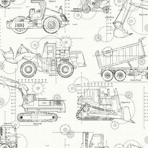 Cool Kids - Tractor Project CÓDIGO: KS2349 FABRICANTE: YORK RAPPORT: 52,1 CM METRAGEM: 10M X 52CM
