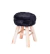 BANQUINHO GLAMOUR PELO PRETA BASE MADEIRA - Cod. OR-6620PRETA - comprar online