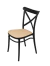 CADEIRA PLATS EM POLIPROPILENO PRETA E SIMULANDO RATTAN NO ASSENTO - Cod. OR-1146PRETA - comprar online