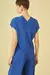 BLUSA DECOTE V EM MALHA AZUL CORI - Ana Banana Loja