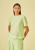 T SHIRT MALHA LISA MENTA CORI