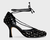 SANDALIA SLINGBACK CRISTAL SALTO FINO COURO NOBUCK PRETO CARRANO