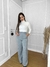 Calça Pantalona Risca De Giz Lucia - comprar online