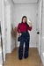 Calça Pantalona Risca De Giz Lucia na internet