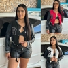 Jaqueta Colegial Mangas Couro Fake