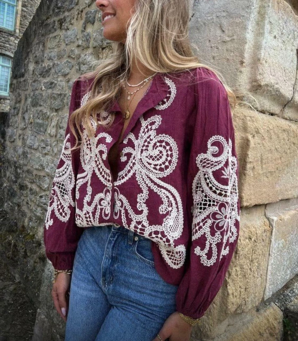 Camisa Boho Chic Vermelha
