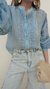 Imagen de HAILEY - Camisa con puntilla y botones forrados.