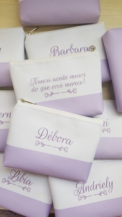 Necessaire com Nomes Personalizados Faixa Lilás