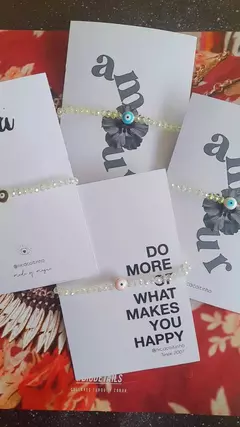 Pulsera Cristales & ojito esmaltado - Nica Coitinho