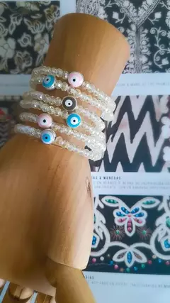 Pulsera Cristales & ojito esmaltado - comprar online