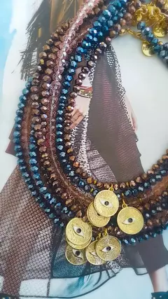 Collar Cristales y medalla Ojo Protector - comprar online