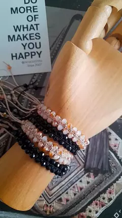 Pulsera Macramé Doble Cristales