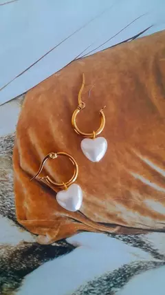 Aros Perlas Corazón