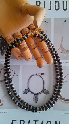Collar Fimo combinado & hematites