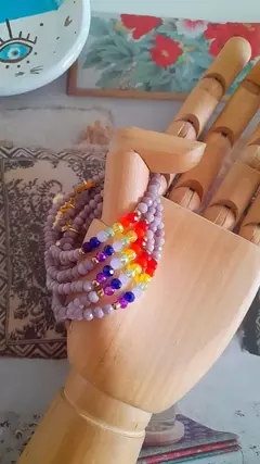 Pulsera 7 chacras lila pastel - comprar online