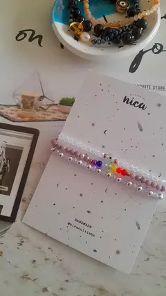 Pulsera 7 chacras lila pastel - Nica Coitinho